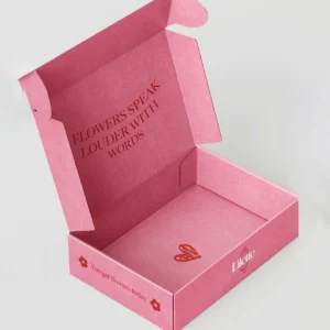 pink cardboard boxes