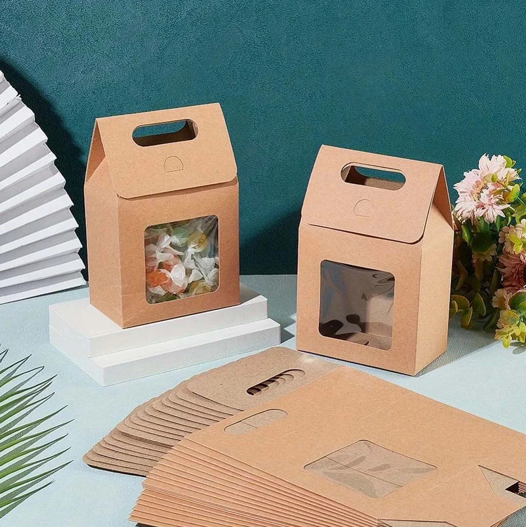 custom kraft paper bags with window
