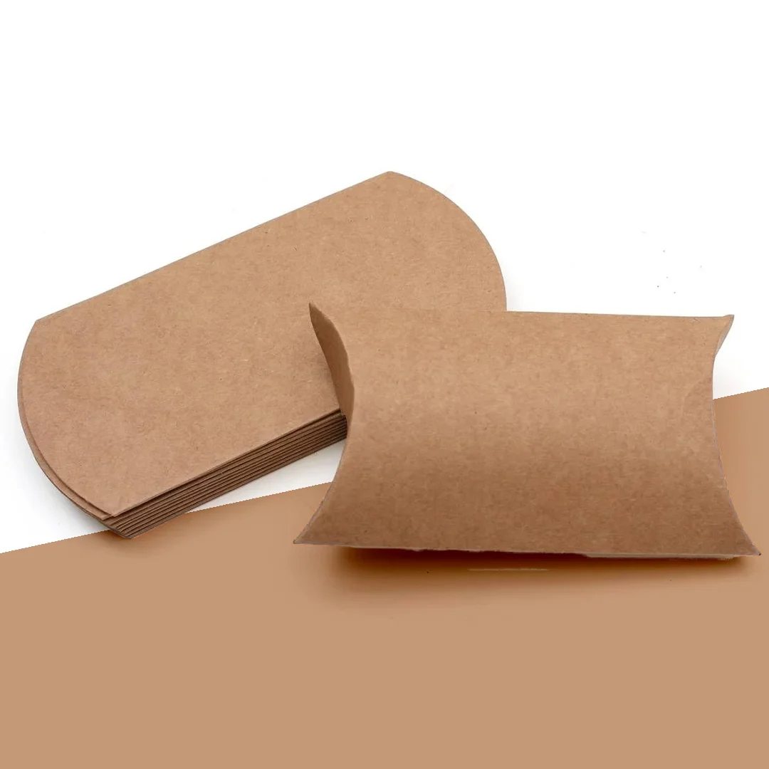 kraft brown pillow boxes