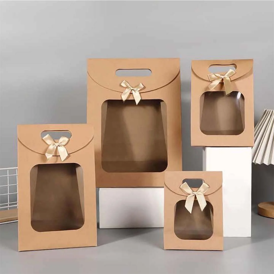 kraft paper bags with window wholesale