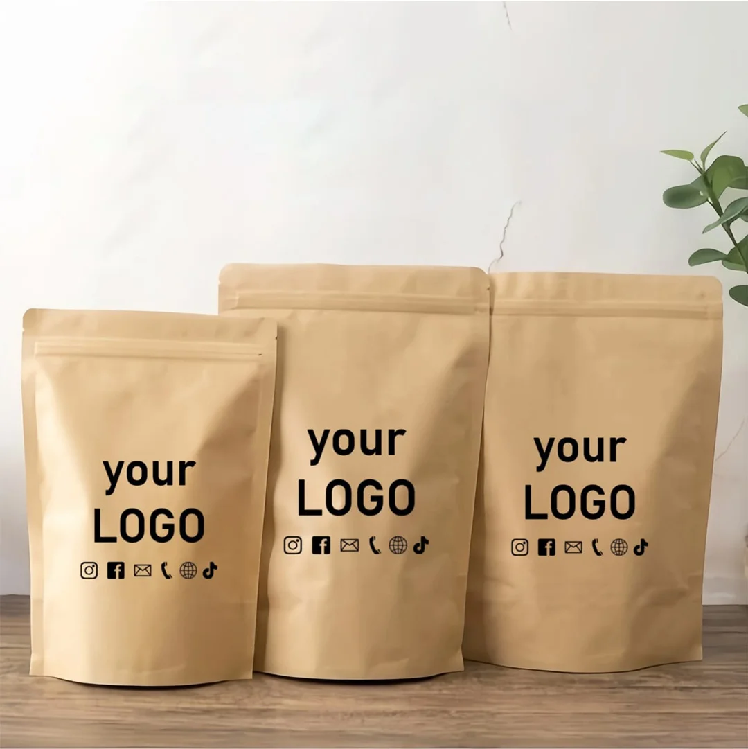 kraft paper ziplock bag logo