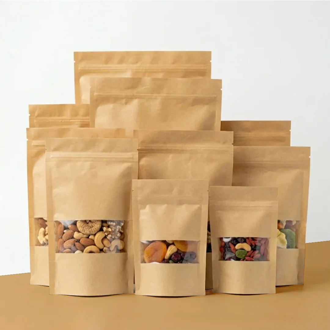 kraft paper ziplock pouches bulk