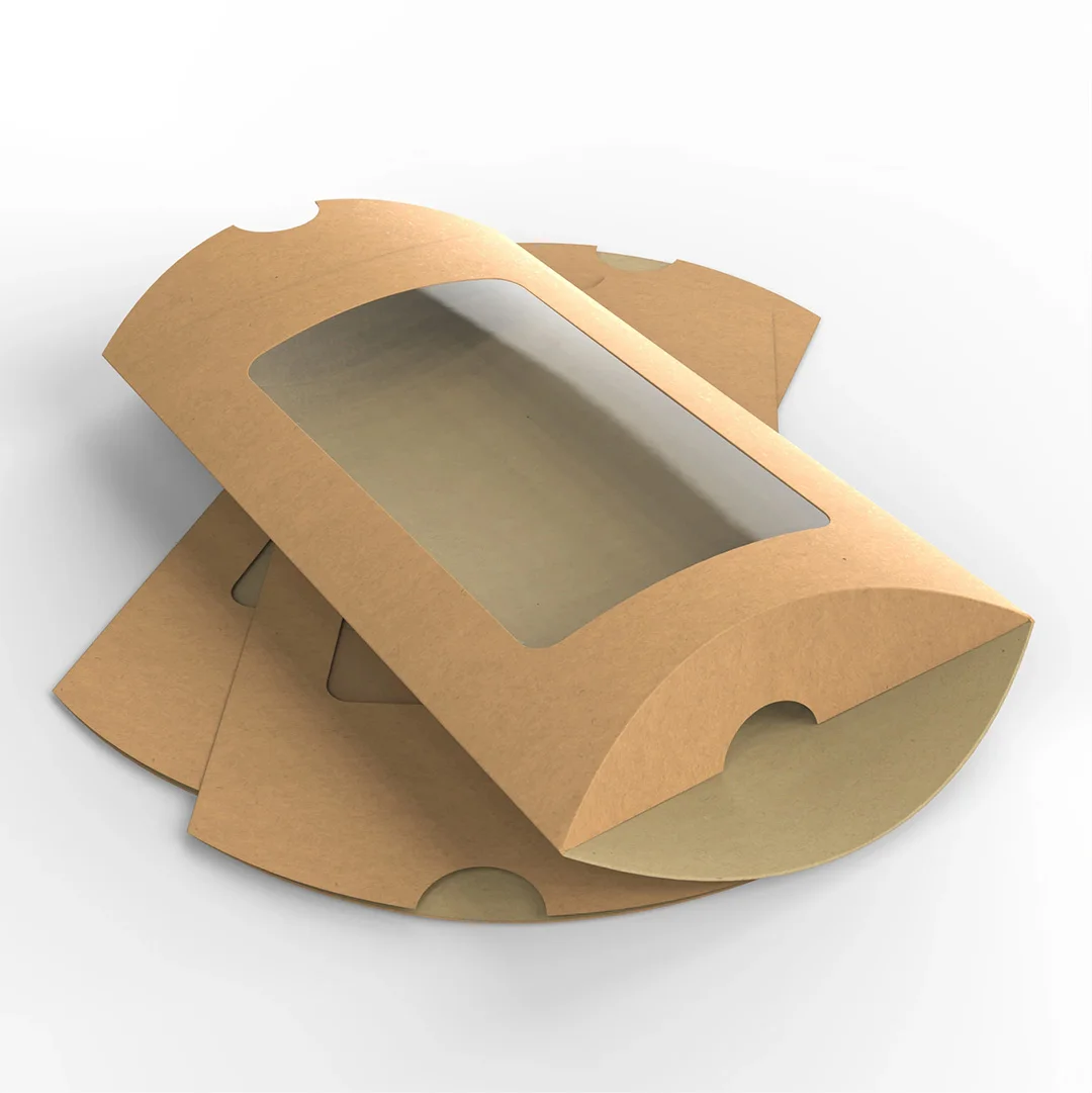 kraft window pillow boxes