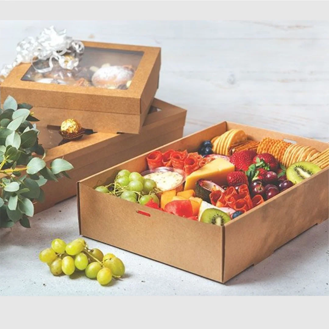 medium kraft platter box with try and inserts