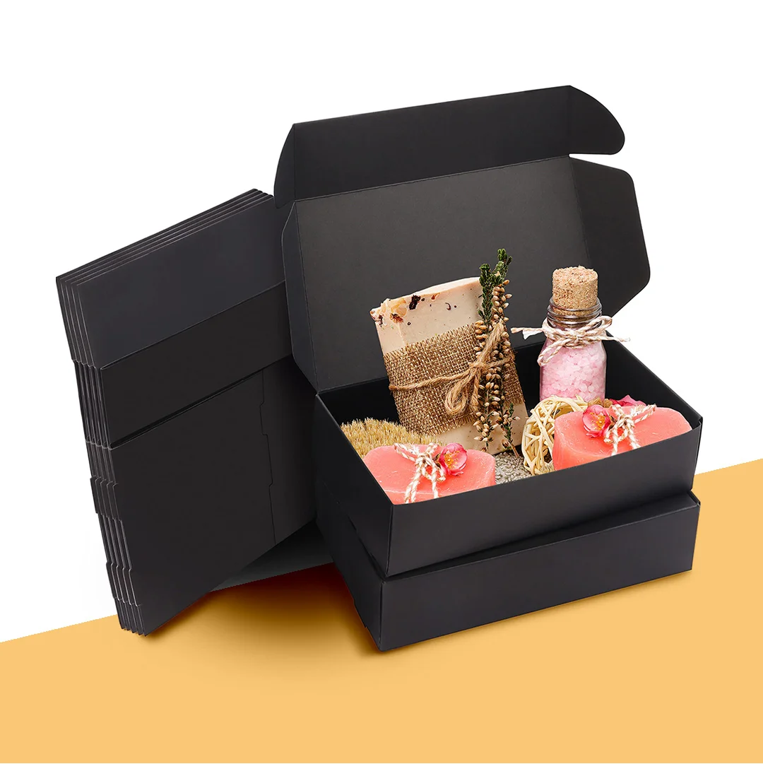 black kraft boxes