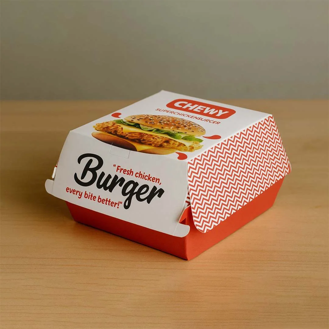 burger cardboard boxes with logo